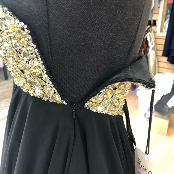 Allure Formal Short Dress Black with multicolored stones size 0 - Picture 8 of 8